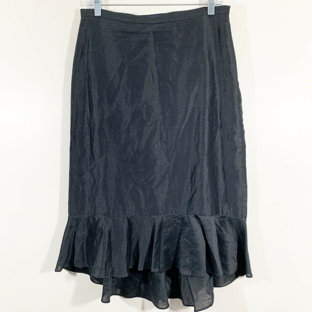 BananaRepublic Black Ramie Silk Cotton Blend Skirt